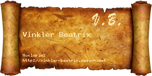 Vinkler Beatrix névjegykártya